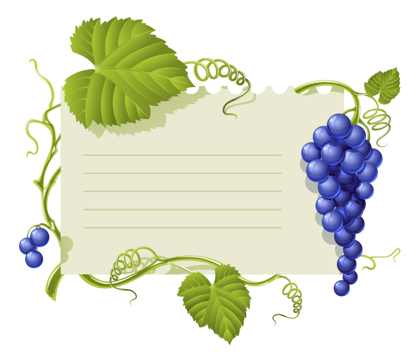 free vector Purple grape theme bulletin board vector